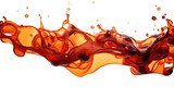 liquid molten amber red in an abstract futuristic 3d texture isolated on a transparent background, generative ai