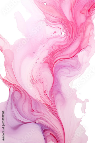 liquid marbled pink paint swirls frozen in an abstract futuristic 3d  isolated on a transparent background, generative ai © Perfect PNG