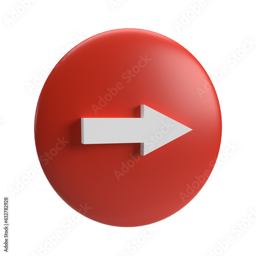 Free Download white arrow icon on red background, icon in 3d render - GFXLoad