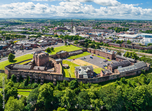 Fotografi Carlisle Castle from a drone, Carlisle, Cumbria, England