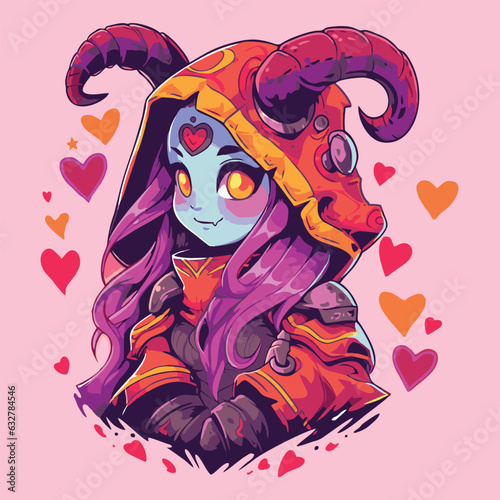 Playful and lovable character for t-shirt design