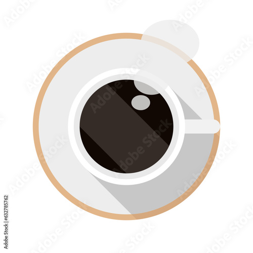 コーヒーの上からのフラットアイコン