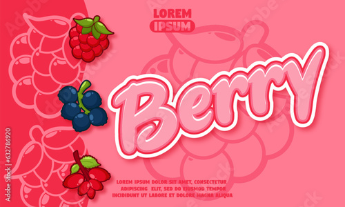  berry text effect with berry icon background