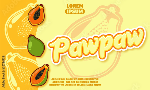  pawpaw text effect with pawpaw icon background photo