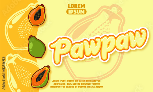  pawpaw text effect with pawpaw icon background