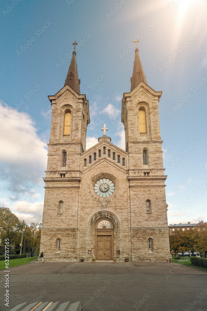 St. Charles's Church with blue sky in Tallinn, Estonia