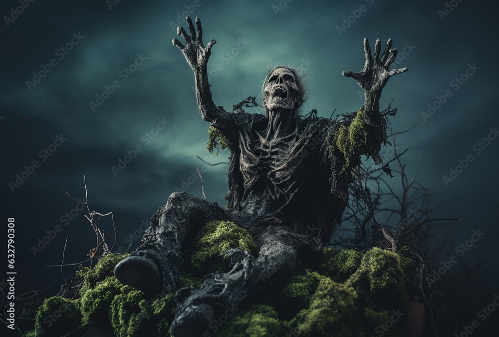 zombie in the woods Generative ai 