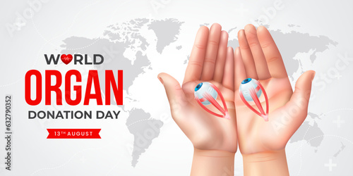 World organ donation day with eyes for transplantation, saving lives, artwork, print, doodle, vector illustration (Vector)
