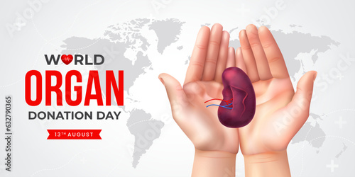 World organ donation day with spleen for transplantation, saving lives, artwork, print, doodle, vector illustration (Vector)