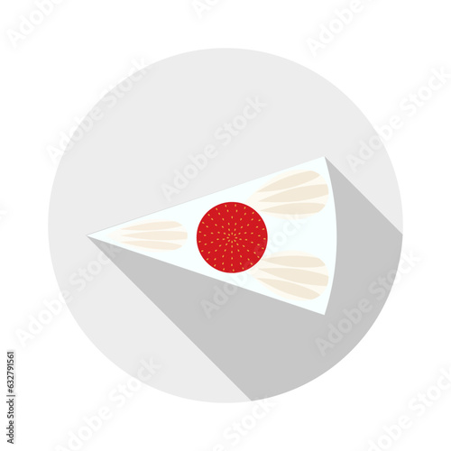 ショートケーキの上からのフラットアイコン