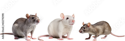 isolated mouses, white background, png, colection rat photo