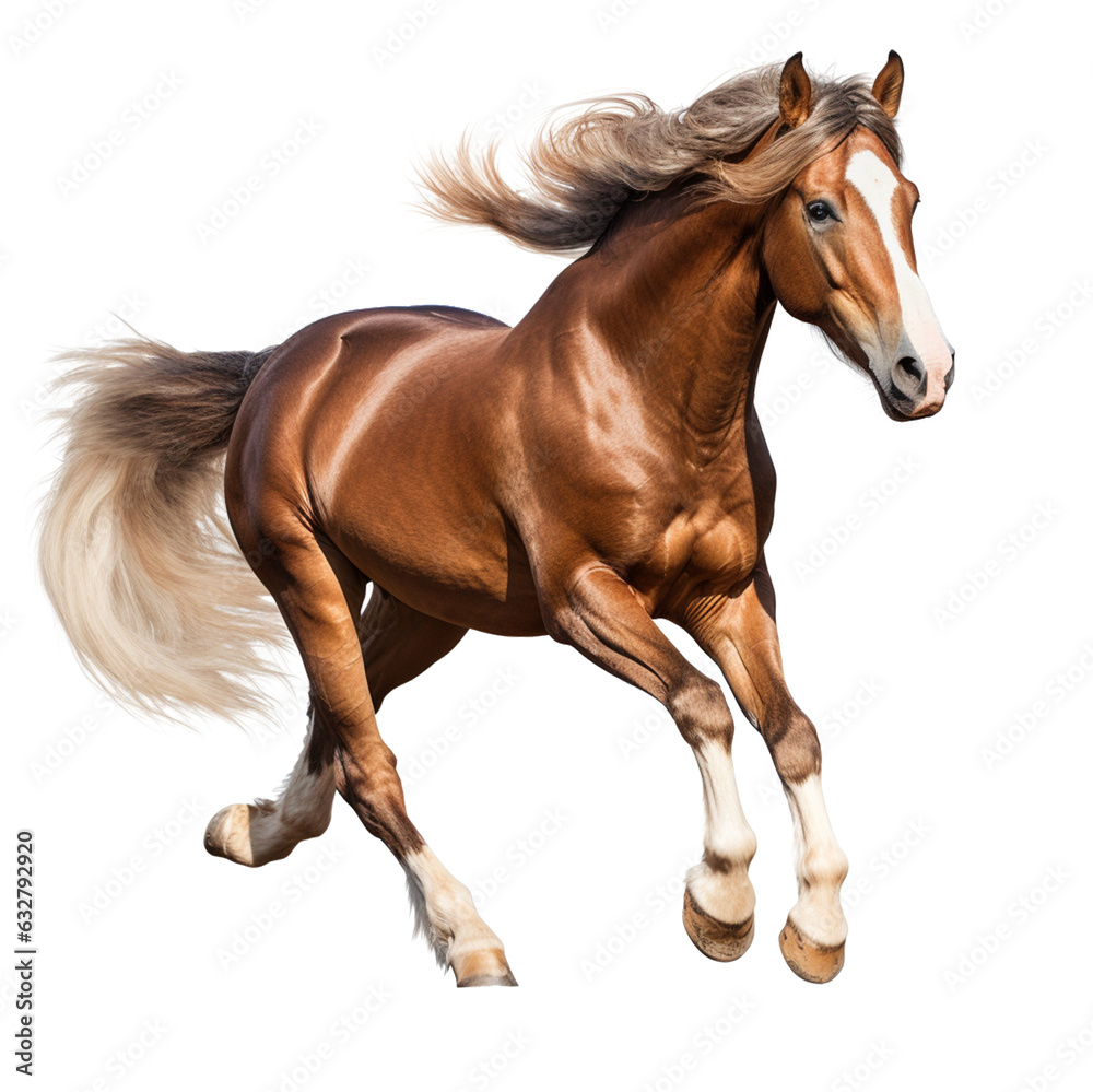 Obraz premium running horse high resolution on white background