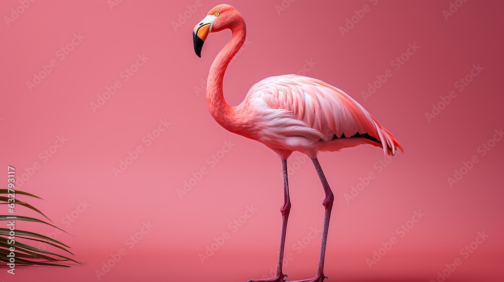 Fototapeta premium flamingo on a pink background