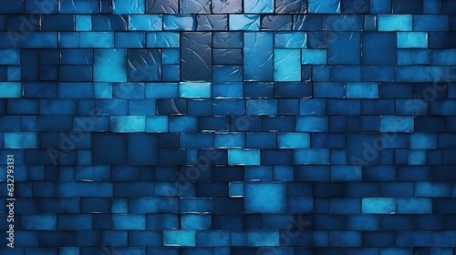 Blue Ceramic Wall And Floor Tiles Mosaic Abstract Background