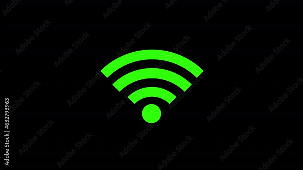 Wi-Fi Wireless Network Signal. Network Signal Strength. Wi-Fi Signal Looped Wi-Fi Wireless Network Signal. Network Signal Strength. Wi-Fi Signal Looped