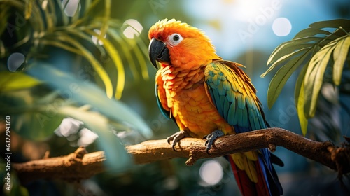 parrot on a tree branch