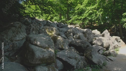 Felsenmeer in Odenwald Sea ​​of ​​rocks wood nature landscape tourism on a sunny day steady shot photo