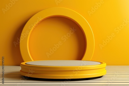 Yellow podium empty space can display product background