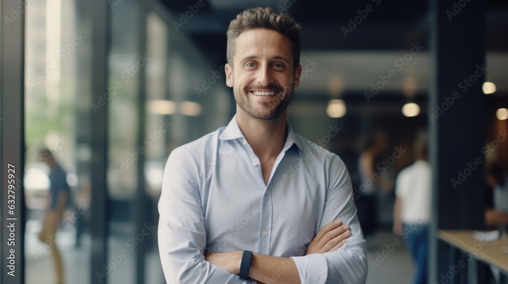 man smiling with arms crossed generative ai man smiling with arms crossed generative ai