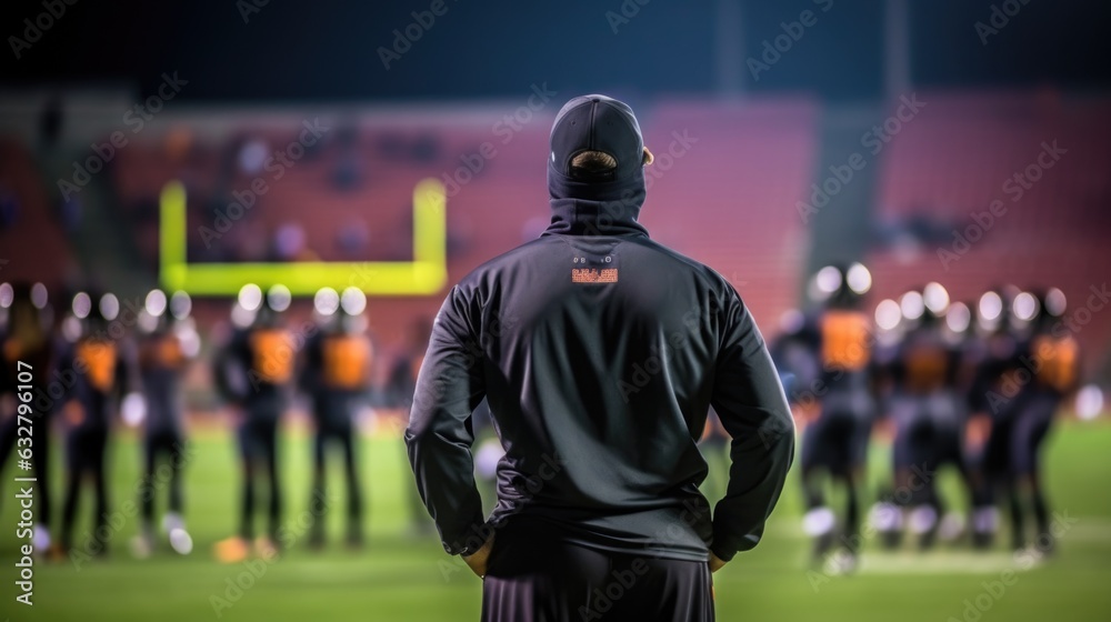 coach watching a team during a practice generative ai coach watching a team during a practice generative ai