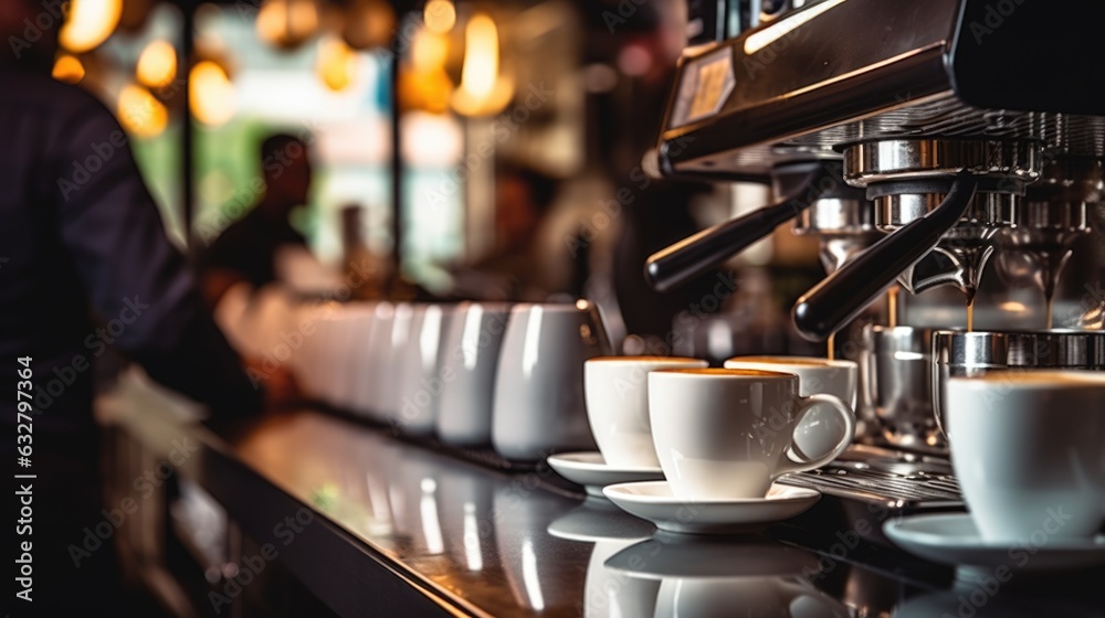 barista preparing coffee in a bustling cafe generative ai barista preparing coffee in a bustling cafe generative ai