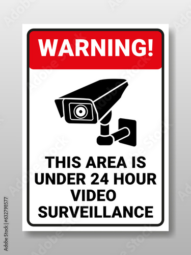Sticker Warning This Area is under 24 hour video surveillance. Attention This area is monitored by CCTV 24 hours.