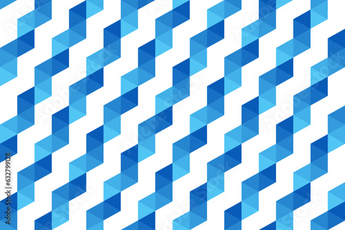 Abstract triangle vector seamless pattern. Wave geometric pattern in Blue color.