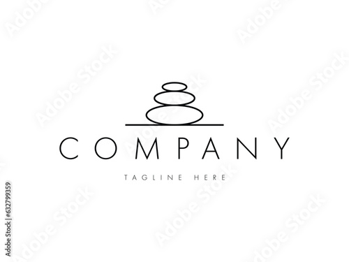 balancing rock line logo design