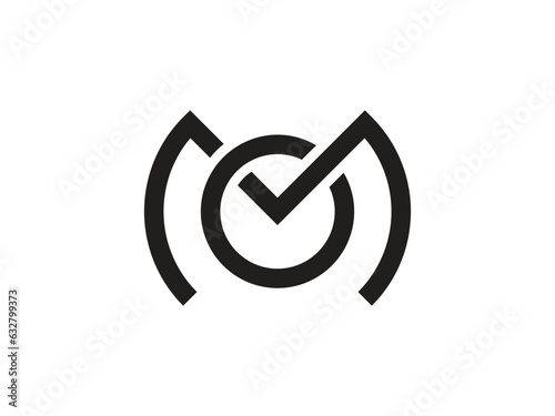 modern monogram letter MO or OM logo design