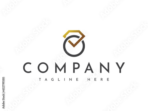 luxury diamond ring logo design