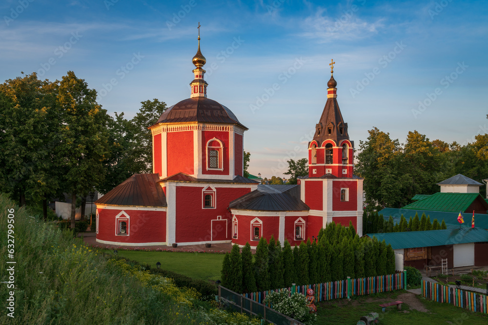 View of the Church of the Assumption of the Blessed Virgin Mary on the Prince's courtyard (Assumption Church) on a sunny summer day, Suzdal, Vladimir region, Russia