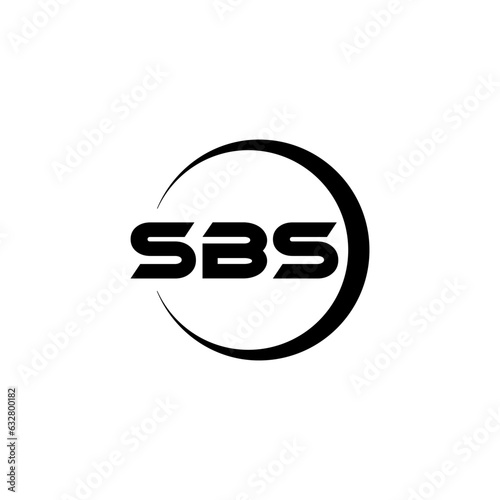 SBS letter logo design with white background in illustrator, cube logo, vector logo, modern alphabet font overlap style. calligraphy designs for logo, Poster, Invitation, etc.