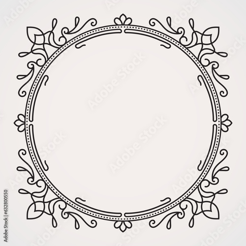 Decorative circles vector borders vintage theme. suitable for , photos, quotes, flayer