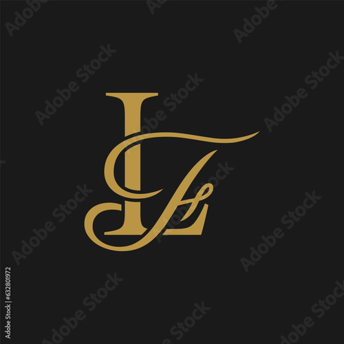 initial letter lf monogram luxury elegance logo
