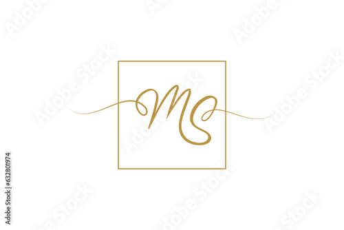initial letter ms monogram luxury elegance logo