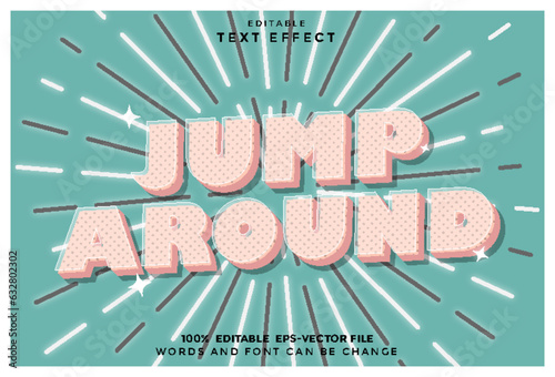 Jump Around Editable Text Effect 3D Cartoon Style