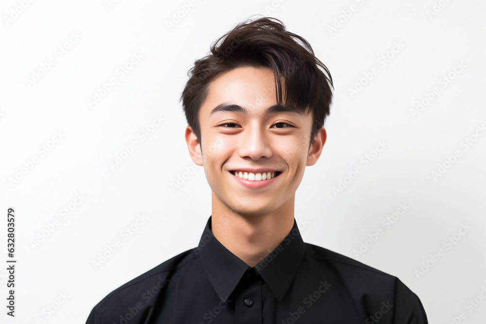Happy businessman standing Isolated on white background. Portrait of young smiling handsome guy in formal black and white shirt with business suit. Generative AI. Happy businessman standing Isolated on white background. Portrait of young smiling handsome guy in formal black and white shirt with business suit. Generative AI.