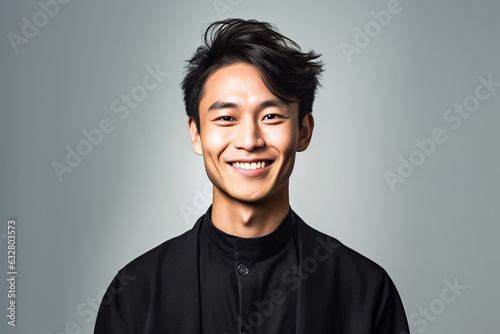 Happy businessman standing Isolated on white background. Portrait of young smiling handsome guy in formal black and white shirt with business suit. Generative AI. © Surachetsh