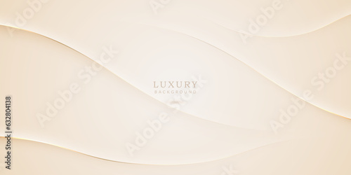 Luxury Background with Wavy Gold Line Elements