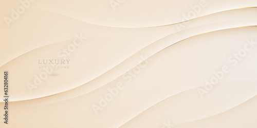 Luxurious Background with Wavy Gold Line Elements