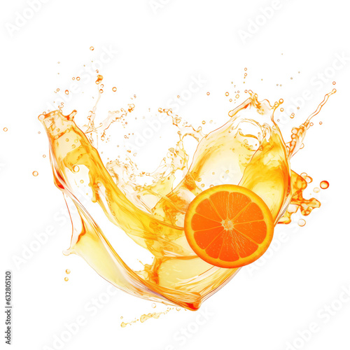 liquid tangerine dreams frozen in an abstract futuristic 3d texture isolated on a transparent background, generative ai