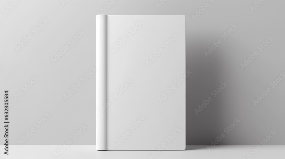Blank white book cover mockup standing on table Blank white book cover mockup standing on table