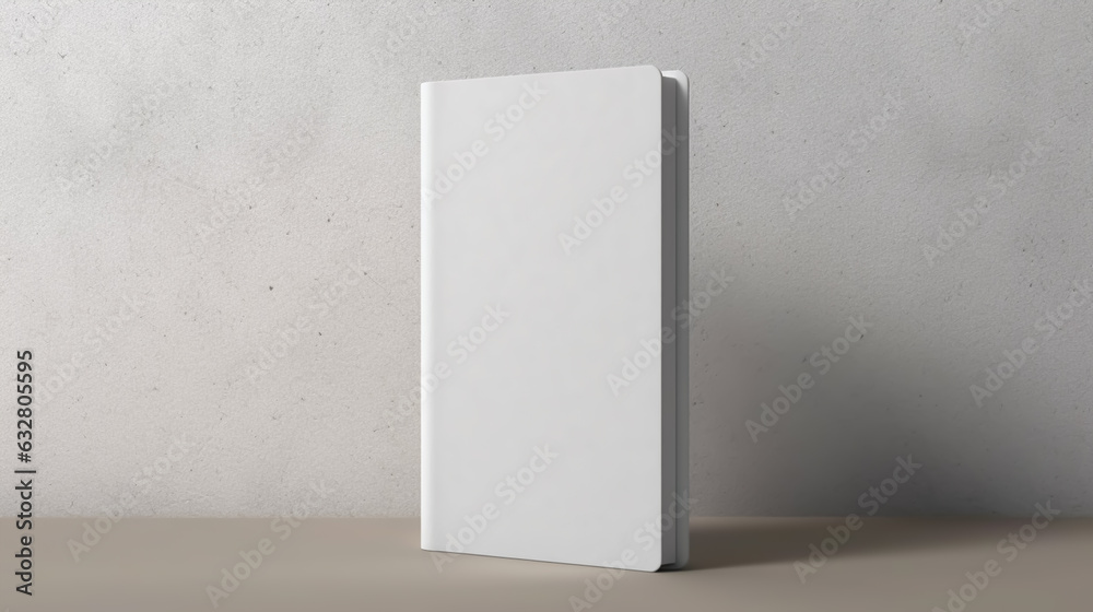 Blank white book cover mockup standing on table Blank white book cover mockup standing on table