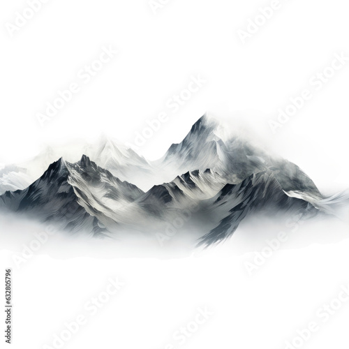 Foto shimmering misty mountains frozen in an abstract futuristic 3d  isolated on a tr