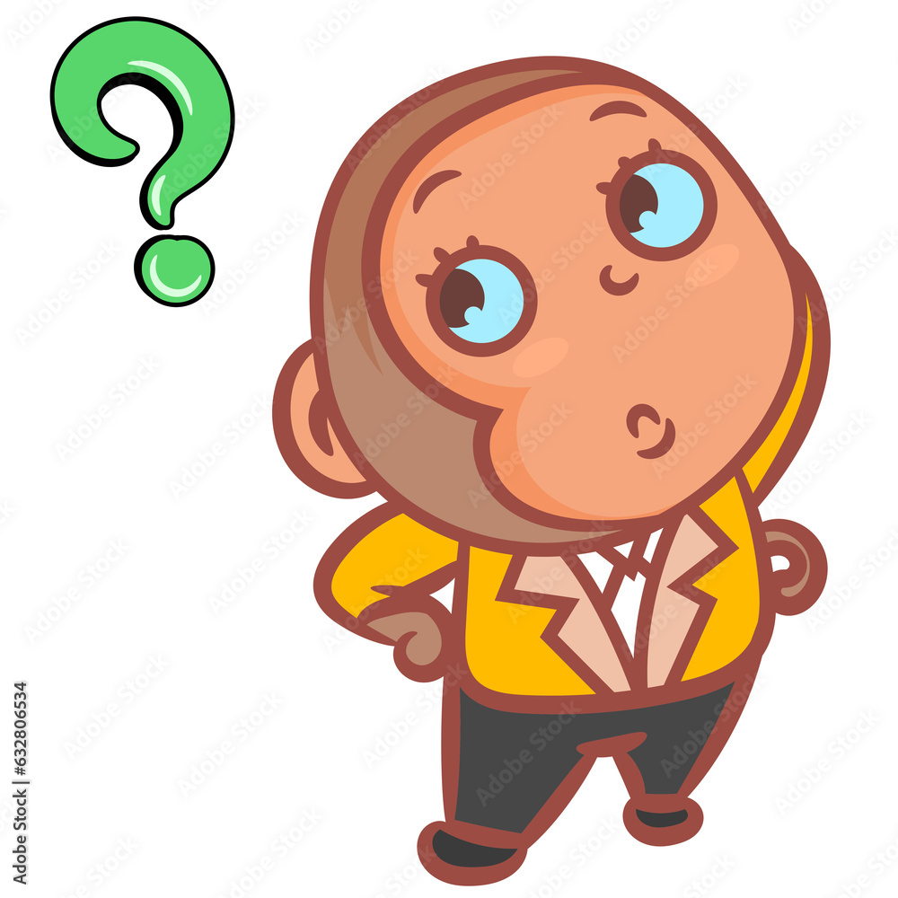 Little monkey with question mark illustrations Little monkey with question mark illustrations