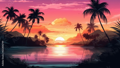 sunset on the beach © grocery store design