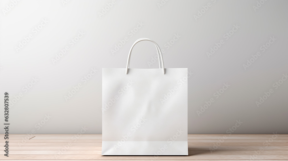 Blank white paper shopping bag mockup
