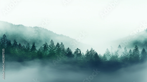 Foggy mountain background.
