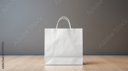 Blank white paper shopping bag mockup