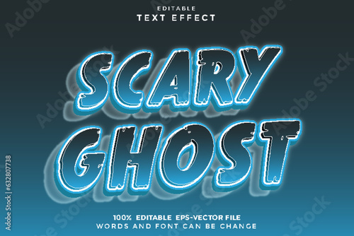 Scary Ghost Editable Text Effect 3D Flat Gradient Style